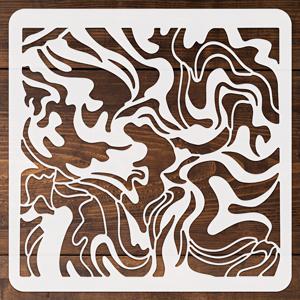 TEMU 1pc 재사용 가능한 추상 스텐실, 아트 카오스 텍스처 웨이브 스텐실, 쉽게 청소할 수 있는 PET 재질 템플릿은 페인팅 아트, 타일, 직물, 바닥, 벽, 가정 장식에 적합한 DIY 공예에 적합합니다.