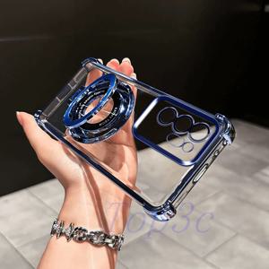 TEMU 휴대폰 케이스 - 스탠드 기능 포함, 삼성 노트 20 울트라 5G 호환, 코너 에어백 보호 기능, 투명, 충격 방지 휴대폰 케이스