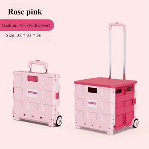 TEMU 대용량 접이식 쇼핑 카트, 캠핑 여행에 적합, 가볍고 배달 수거에 좋은 도구