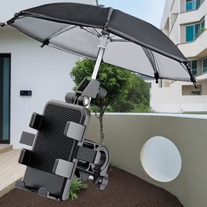 TEMU 우산형 360° 회전 휴대폰 홀더 - 고강도 ABS 구조, 미니 우산 디자인 - 자전거/ 핸들바 및 백미러용 - 야외 사이클링용, 자전거 액세서리