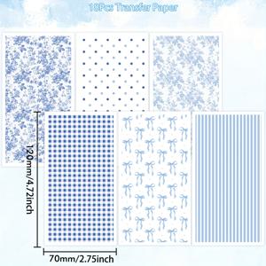 TEMU 푸오카온 블루 클레이 전사지 - 18장 중국풍 다양한 디자인 폴리머 클레이 귀걸이 보우 전사지