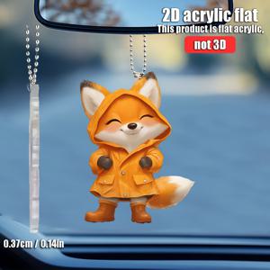 TEMU 2D 플랫, (2D 아크릴 플랫) 1개 여우, 차량용 매달기 장식, 재미있는 홈 데코, 백팩 액세서리, 열쇠고리, 완벽한 선물