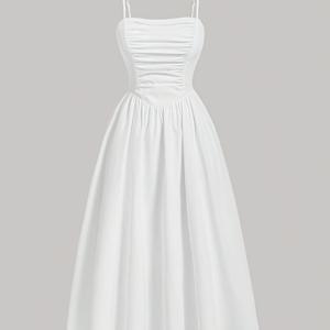 TEMU 화이트 오프숄더 A라인 드레스