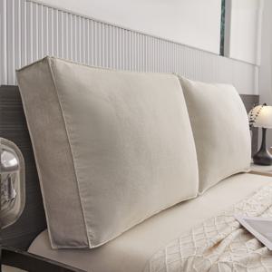 TEMU 1개 분리 가능한 사각 쿠션, 리넨 같은 원단, 고탄력성, 풍성하고 포근한 디자인, 침대 및 소파용