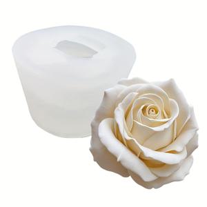 TEMU 1pc 우아한 화이트 로즈 실리콘 촛불 모드 - DIY 향기로운 촛불, 레진 캐스팅, 비누, 석고 | 가정 장식 및 데이 기념일을 위한 완벽한 촛불 만들기 모드 | 현실적인 꽃 디자인 | 내구성이 뛰어난 실리콘 모드, 촛불 만들기 용품