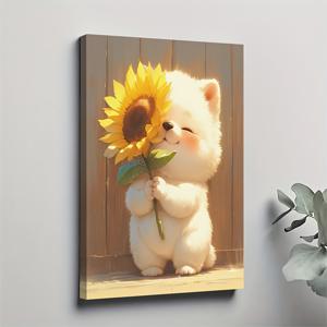 TEMU 1개 2D, 기쁨, 유화, 포스터, 벽 장식, 거실, 식당, 차고, 사무실, 바, 마당, 장식용 그림, 고체 나무 프레임, X 17.72 인치