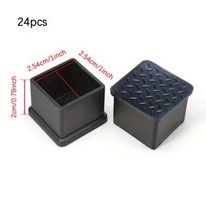 TEMU 검은색 미끄럼 방지 고무 테이블 및 의자 다리 커버, 바닥 보호, 소음 감소, 테이블 및 의자 다리용 플라스틱 패드, 내구성, 바닥 스크래치 방지, 사각형 보호 커버, 다양한 크기로 제공