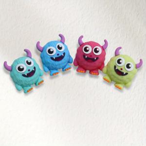 TEMU 4개 귀여운 몬스터 3D 실리콘 비즈 대량 주얼리 제작 재료 팔찌 포컬 비즈 공예
