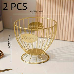 TEMU 메탈 커피 캡슐 보관 바구니 2개 세트. 커피 테이블, 사무실 및 침실에서 정리하기에 적합합니다.
