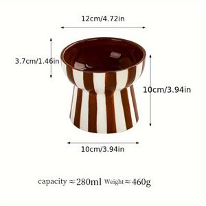 TEMU 고양이 밥그릇, 손그림 피아노 스타일 플랫마우스 디자인, 컬러 블록 패턴 | 와이드마우스 앵글 고양이 밥그릇 | 고온 유약 색칠, 넘어짐 방지 강아지 그릇, 애완동물 그릇, 수염 접촉 방지를 위한 앵글 디자인