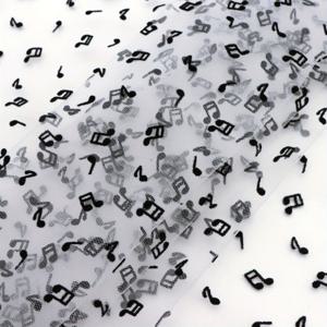 TEMU 1개 양면 벨벳 튤 원단 - 62.9x19.68인치 블랙 & 화이트 플로럴 & 3D 음표 패턴, 100% 폴리에스터 DIY 리본, 파티 망토, 포토 배경용 프리컷 소재