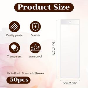 TEMU 25/50 플라스틱 북마크 슬리브, DIY 투명 북마크 홀더, 포토 부스 슬리브, 빈 사진 프레임, 웨딩 포토 스트립, 졸업 선물, 오피스 파티 선물용