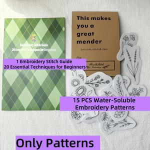 TEMU 15개 야생화 신선하고 아름다운 자수 키트, 데님 재킷, 청바지, 가방, 모자, 캔버스화용 올인원 DIY 자수 장식 세트, 설명서, 자수 패턴, 바늘, 실, 자수틀 포함