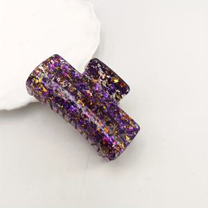 TEMU 1개 8.3cm 대형 직사각형 아크릴 스팽글 헤어 클립 - 우아한 레트로 여성용 머리 집게핀, 두꺼운 머리카락에 안정적인 고정력, 파티 웨딩 프로모션용 컬러풀 디자인, 귀여운 헤어 액세서리, 반짝이 마감