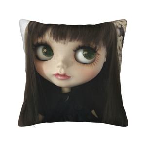 TEMU 브루넷 인형 소파 커버용 장식 쿠션 - 지퍼 포장 현대식 스로우 베개커버, 세탁 가능한 인형 테마 쿠션, 인형 호환 (쿠션 내장 없음)