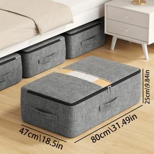 TEMU 1개 카티오틱 침대 밑 수납 가방, 침대 밑 옷장 가정용 이사 가방, 대용량 가정용 수납, 시각적인 수납을 위한 창문이 있는 두꺼운 원단, 침구, 이불, 의류 등에 적합, 선반 바구니