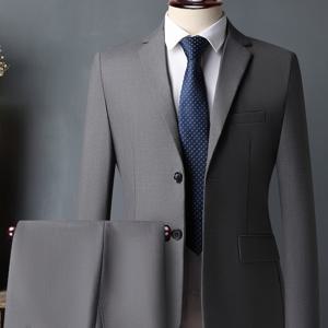 TEMU 남성용 화이트 하이엔드 정장, 주름 방지, 머리카락 묻힘 방지, 비즈니스 포멀 웨어, 사계절 출퇴근, 직장, 파티 드레스 투피스 세트