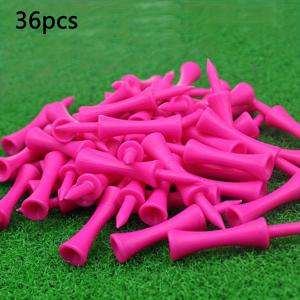TEMU 36개 골프 티 - 튼튼한 PC 플라스틱, 밝은 핑크색, 배터리 불필요, 가볍고 휴대 가능, 연습, 훈련, 레저 게임, 골프 용품