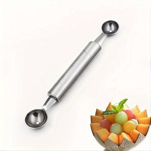 TEMU 스테인리스 스틸 과일 스푼 - 수박, 아이스크림을 긁어내는 재사용 가능한 도구, 조각, 껍질 제거 및 과일 및 채소에 파고들기에 적합 - 주방 용품 및 도구