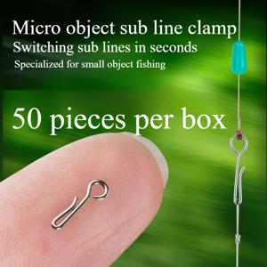 TEMU 50개 세트 스트림 낚시 오브젝트 특수 커넥터, 오브젝트 리더 클립, 퀵 핀, 스위벨 소형 오브젝트 낚시 카드형 핀, 스테인리스 스틸 낚시 걸이 바늘