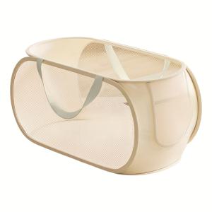 TEMU XL 팝업 세탁 바구니, 강화된 손잡이가 있는 메쉬 옷 바구니, 즉각적인 공간 절약형 접이식 세탁통, 기숙사 및 침실용 필수 정리함