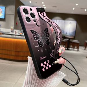 TEMU 폰 케이스: 스타일리시한 애니메이션 패턴 프린트가 돋보이는 충격 방지 큐브 스타일 손목 스트랩 폰 케이스. 아이폰 16/15/14/13/12/11/XS/XR/X/7/8/Plus/Pro/Max 및 삼성 갤럭시 시리즈 A03/A04/A05/A15/A25/A35/A53/A54/A55/S23/S24/S25 호환