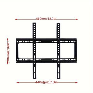 TEMU 1개 범용 초슬림 금속 TV 벽걸이 브라켓, 26-65인치 TV 호환, LCD/LED/OLED/플라즈마 TV 적합, 최대 하중 55kg, 400 x 400mm TV 구멍 지원, 설치 부품 포함. 거실, 침실, 사무실에 이상적, TV 설치,공간 절약형 마운트,초박형 브라켓,내구성 있는 금속 마운트,조절 가능한 브래킷,기울어진 TV 스탠드