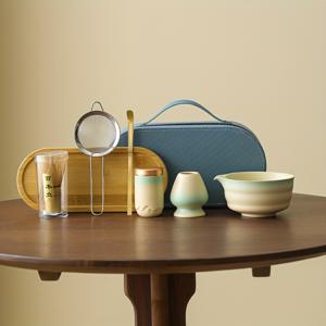 TEMU 일본식 세라믹 다ฆ리 세트 부속품 말차 그릇 세트, 창의적인 수제 휘핑기, 거품기, 뾰족한 끝의 말차 그릇, 스톤웨어 다ฆ리 세트, 백백타치 거품기, 거품기 거치대, 말차 그릇 거치대, 완전한 가정용 다ฆ리 세트