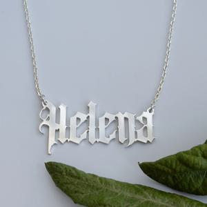 TEMU 맞춤 고딕 이름 목걸이, 개인 맞춤 빈티지 이름판 목걸이, 304 스테인리스 스틸 옛 영어 목걸이, 할로윈 선물, 트렌디한 할로윈 주얼리