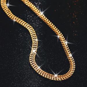 TEMU 유럽 및 미국 패션 하이엔드 쿠바 체인 - 금도금 스테인리스 스틸 목걸이, 여성 및 남성 데일리 매칭 캐주얼 주얼리, 4계절 착용에 적합 | 스테인리스 스틸 추가