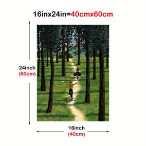 TEMU 빈티지 숲 속 자전거 커플 포스터 - 미드센추리 모던 자연 풍경 - 액자 없는 캔버스 프린트 벽 장식, 거실, 침실, 사무실용 - 실내/야외 홈 데코 - 저렴하고 우아한 장식, 고요한 예술 작품, 내구성 있는 아트워크
