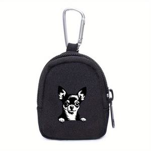TEMU 1개 치와와 강아지 코인 지갑, 컴팩트 디자인, 캠핑, 낚시, 잔돈 및 코인 보관, 열쇠 및 이어폰 보관, 스포츠 블랙, 스포츠 지퍼 지갑