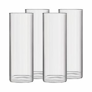 TEMU 6개/4개/2개 세트 플루티드 스퀘어 보로실리케이트 유리잔 - 트라이 사이즈 옵션 (250ml/400ml/500ml) - 클리어 하이볼 텀블러, 칵테일, 아이스 커피, 주스, 맥주용