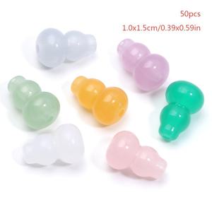 TEMU 10X15mm 파스텔 색상 작은 호박 아크릴 비즈 50개입, 수제 참 팔찌, 목걸이, 귀걸이, 장식, 신발 장식, 의류, 수제 주얼리 재료 및 부품 제작에 적합