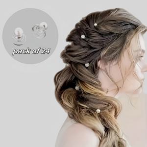 TEMU 이미테이션 진주가 장식된 우아한 헤어핀 24개 세트. 결혼식, 브라이덜 샤워, 신부 들러리, 파티 및 기타 특별한 날에 완벽합니다.