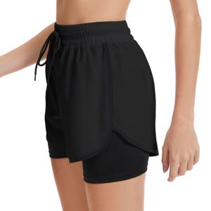 TEMU 여성용 2-in-1 내장 포켓 애슬레틱 쇼츠 - 캐주얼 피트니스, 헬스장 운동, 요가, 달리기에 적합 - 피트니스 애호가, 헬스장용 쇼츠로 이상적 | 스트레치 소재 | 기능성 쇼츠