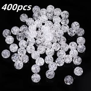 TEMU 400개 화이트 크랙 아크릴 비즈 - 8/10mm 혼합 사이즈 스페이서 비즈, DIY 주얼리 만들기, 팔찌, 목걸이, 귀걸이용 반짝이는 공예 재료 - 독특한 선물 아이디어, 주얼리 제작용 비즈