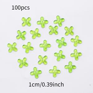 TEMU 10mm 아크릴 4엽 꽃 100개, 주얼리 제작, 크리스마스 장식, 팔찌, 목걸이, 키체인, 수공예용 - 스페이서 비즈 추가 재료 공예 장식 비즈