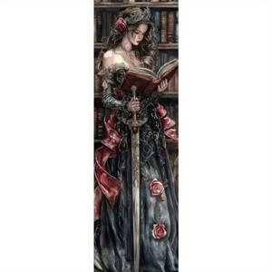 TEMU 아트 вам프여성 고딕 스타일 5D 페인팅 대형 사이즈 2025년 신제품 풀 자수 십자수 키트 할로윈 장식