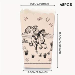 TEMU 남녀를 위한 기념일 선물 팝콘 상자 (흑백 서부 디자인), 음식 상자, 튀김 상자, 사탕 상자, 생일 파티 장식, 농장 테마 파티 용품 (모임에 적합)