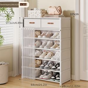 TEMU 가정용 다기능 신발장 1개, 실내용 대용량 신발 정리대, 독립형 다층 방진 신발 수납장, 현관홀용 심플 수납장, 아파트, 기숙사, 주택에 적합