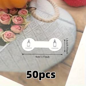 TEMU 50개 PP 왁스 캔들 라벨 - DIY 향초용 자체 접착 디자인, 왁스 코어 장식, 홈 & 파티 데코 | 내구성 있는 수제 재료, 영어 텍스트, 왁스 캔들 라벨, 파티 왁스 캔들 장식, 심플한 왁스 캔들 라벨 디자인, 자가접착 라벨, 크리스마스 선물 태그, 크리스마스 장식, 크리스마스 포장 액세서리