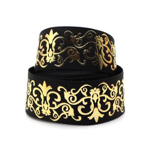 TEMU 황금색 회오리 꽃무늬 리본, 25mm/1인치 x 5야드 - 공예, 리본 만들기, 가방 장식, 홈 데코 향상, 재봉 작업, 선물 포장 및 축제 장식에 적합