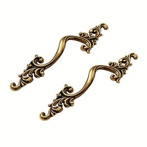 TEMU 2개 세트 유선 조각 금속 손잡이, 서랍장, 옷장, 협탁, 드레서, 보관함, 화장품 상자, 장식용 상자 등에 적합, 쉬운 설치를 위한 나사 포함, 튼튼하고 내구성 있음