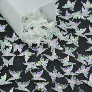 TEMU 약 25mm 49-51개 화이트 소형 나는 나비 모양 아크릴 AB 컬러 장식 구슬, DIY 팔찌, 주얼리, 열쇠고리 펜던트, 의류 액세서리 및 기타 액세서리 재료용