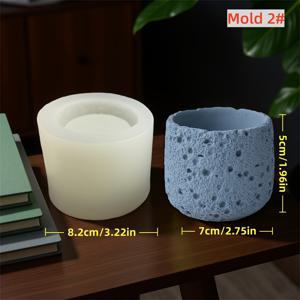 TEMU 1개 캔들 자르 몰드 실리콘 콘크리트 몰드, 캔들 홀더용, DIY 시멘트 화분 다육식물 플랜터 몰드, 홈 데코 화병 석고 몰드