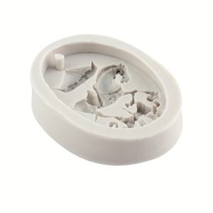 TEMU 향기 나는 왁스 조각을 걸 수 있는 구멍이 있는 작은 회전기 레진 실리콘 몰드, 수제 비누, 석고, 양초 및 에폭시 몰드에 적합, 타원형 크리스마스 선물