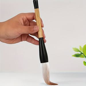 TEMU 1 늑대털 중국 서예 및 그림용 붓 - 늑대털 브리스톤, 홈이 있는 손잡이, 수채화, 수묵화용 - 아시아, 서예, 수미나가시 및 전통 그림 기법을 위한 정통 붓 (취미용)