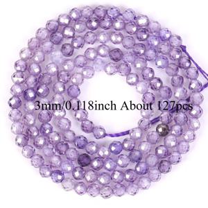 TEMU 구슬 및 구슬 모음 2/3mm 158/127개 천연 면 처리된 보라색 스톤 구슬-원형 루즈 스페이서 구슬, 주얼리 제작 DIY 팔찌 귀걸이 액세서리용 15인치