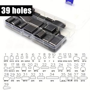 TEMU 39홀 DIY 가죽 폰케이스 펀칭 키트 - 스마트폰 공예용 수동 펀칭, 39가지 홀 패턴 포함, DIY 가죽 케이스 제작 가능 (기계 불필요)